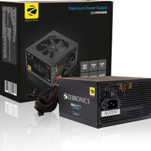 ZEBRONICS ZEB-PGP450W High Efficiency 450W Gaming Power Supply with 2 x PCIe, 4 x SATA, Sleeved Cables