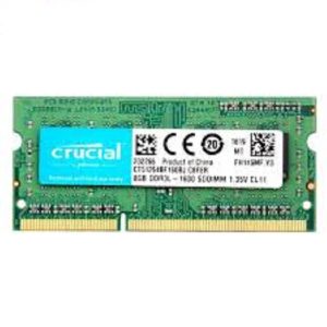 Crucial 8GB Single DDR3/DDR3L 1600 MT/S (PC3-12800) Unbuffered SODIMM 204-Pin Memory