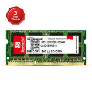 Simmtronics 8GB DDR3 Ram for Laptop with 3 Years Warranty (1600 Mhz)