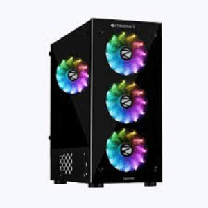 Zebronics Zeb-Sonic PRO Premium Gaming Cabinet Comes with Tempered Glass Front & Side Panel,120mm Rear & Front RGB LED Fan