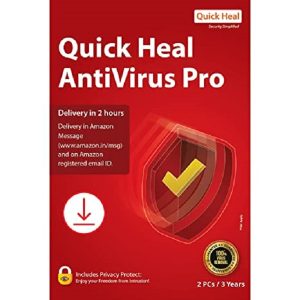 Quick Heal Antivirus Pro Latest Version - 2 PCs, 3 Years (Email Delivery in 2 hours- No CD)