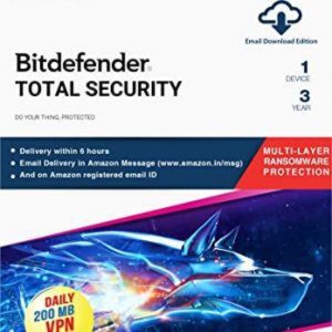 BitDefender Total Security Latest Version (Windows / Mac / Android / iOS) - 1 Device, 3 Years (Email Delivery in 2 hours - No CD)