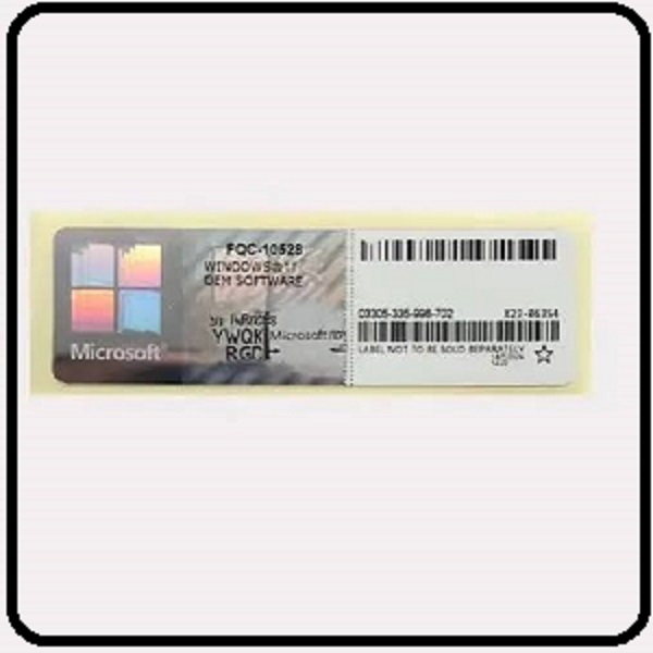Microsoft Windows 11 Pro COA License Sticker