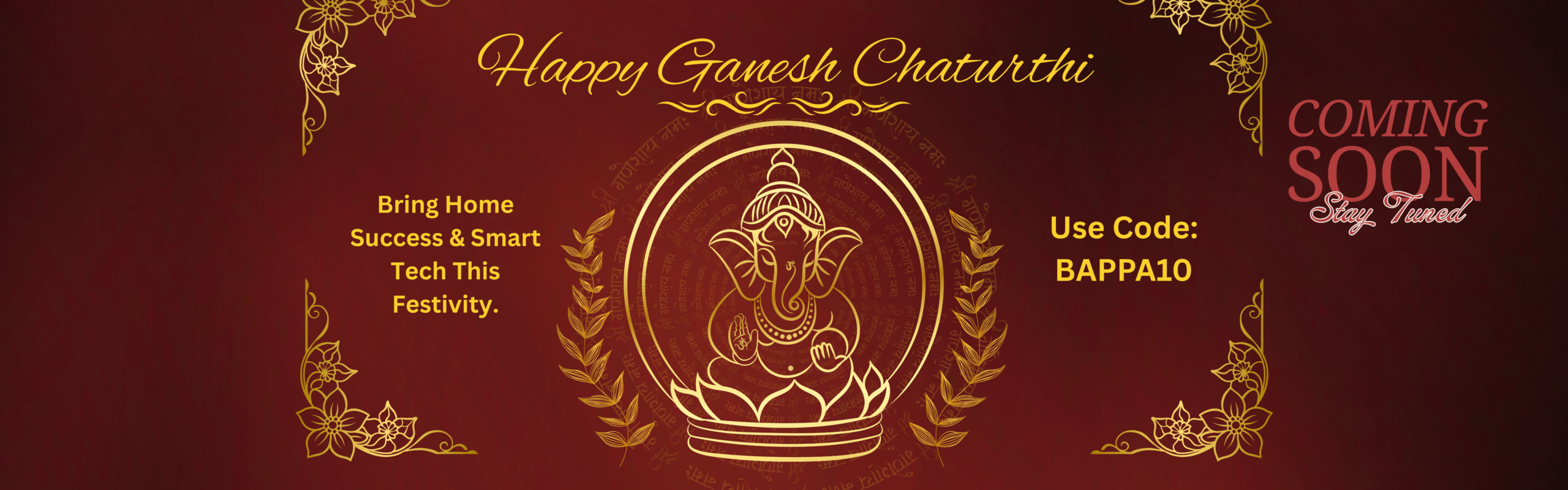 Gold and Red Traditional Ganesh Chaturthi Banner (1)